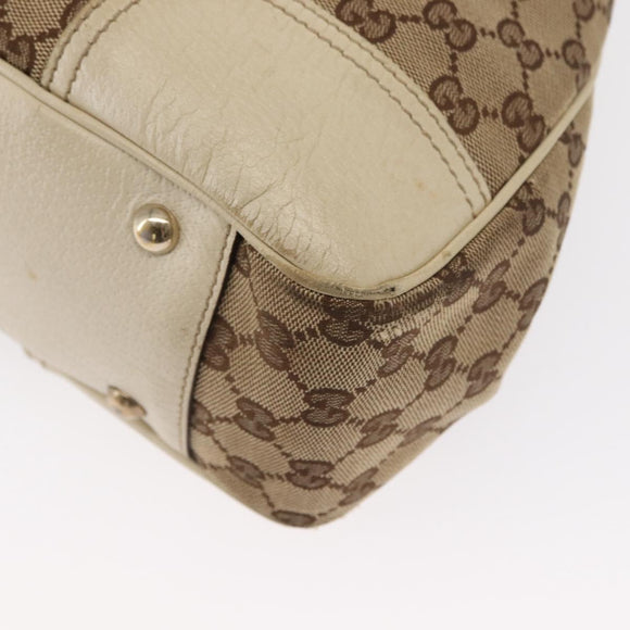 GUCCI GG Canvas Web Sherry Line Pretty Tote Bag Beige Gold 163805 Auth ka637