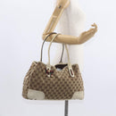 GUCCI GG Canvas Web Sherry Line Pretty Tote Bag Beige Gold 163805 Auth ka637-24