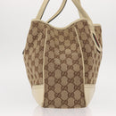 GUCCI GG Canvas Web Sherry Line Pretty Tote Bag Beige Gold 163805 Auth ka637-3