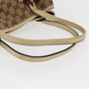 GUCCI GG Canvas Web Sherry Line Pretty Tote Bag Beige Gold 163805 Auth ka637-7