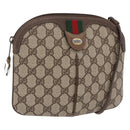 GUCCI GG Supreme Web Sherry Line Bag PVC Beige Gold 904 02 047 Auth ka6370-1