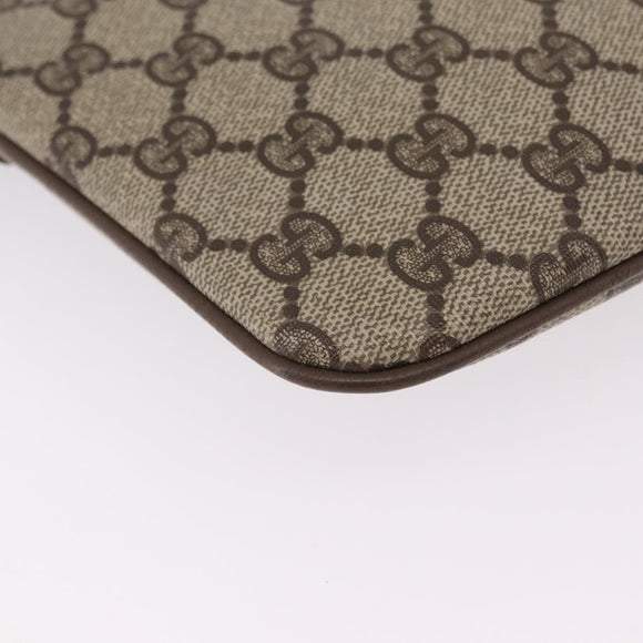 GUCCI GG Supreme Web Sherry Line Bag PVC Beige Gold 904 02 047 Auth ka6370