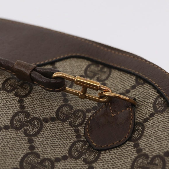GUCCI GG Supreme Web Sherry Line Bag PVC Beige Gold 904 02 047 Auth ka6370