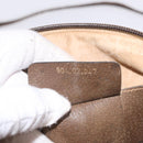 GUCCI GG Supreme Web Sherry Line Bag PVC Beige Gold 904 02 047 Auth ka6370-23