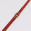 Miu Miu Shoulder Bag Leather Croco Embossed Orange Gold Auth ka6376-9