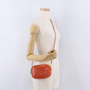 Miu Miu Shoulder Bag Leather Croco Embossed Orange Gold Auth ka6376-24