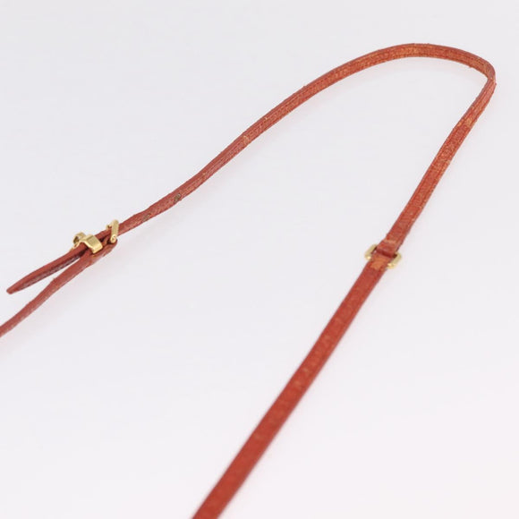Miu Miu Shoulder Bag Leather Croco Embossed Orange Gold Auth ka6376