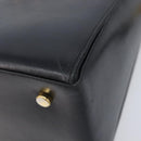 Salvatore Ferragamo Gancini Hand Bag Leather 2way Black Gold Auth ka6377-17