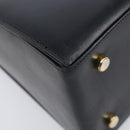 Salvatore Ferragamo Gancini Hand Bag Leather 2way Black Gold Auth ka6377-18