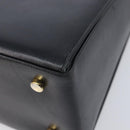Salvatore Ferragamo Gancini Hand Bag Leather 2way Black Gold Auth ka6377-19