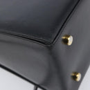 Salvatore Ferragamo Gancini Hand Bag Leather 2way Black Gold Auth ka6377-20