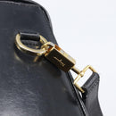 Salvatore Ferragamo Gancini Hand Bag Leather 2way Black Gold Auth ka6377-21