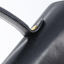 Salvatore Ferragamo Gancini Hand Bag Leather 2way Black Gold Auth ka6377-10