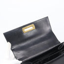Salvatore Ferragamo Gancini Hand Bag Leather 2way Black Gold Auth ka6377-25