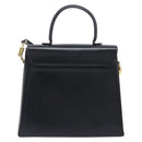Salvatore Ferragamo Gancini Hand Bag Leather 2way Black Gold Auth ka6377-2