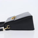 Salvatore Ferragamo Gancini Hand Bag Leather 2way Black Gold Auth ka6377-4
