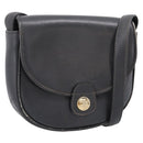 CELINE Shoulder Bag Leather Gray Gold Auth ka6378-1