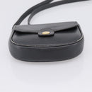 CELINE Shoulder Bag Leather Gray Gold Auth ka6378-5