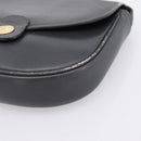 CELINE Shoulder Bag Leather Gray Gold Auth ka6378-9