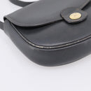 CELINE Shoulder Bag Leather Gray Gold Auth ka6378-15