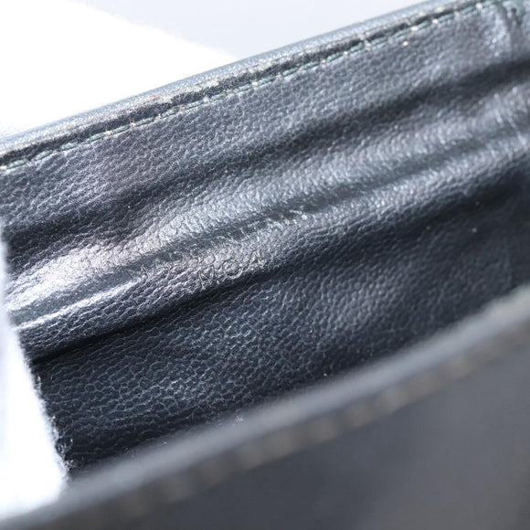 CELINE Shoulder Bag Leather Gray Gold Auth ka6378