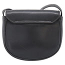 CELINE Shoulder Bag Leather Gray Gold Auth ka6378-2