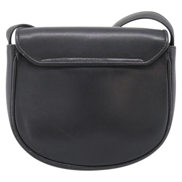 CELINE Shoulder Bag Leather Gray Gold Auth ka6378