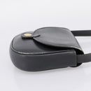 CELINE Shoulder Bag Leather Gray Gold Auth ka6378-4