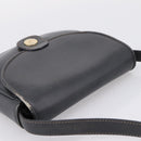 CELINE Shoulder Bag Leather Gray Gold Auth ka6378-6