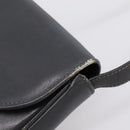CELINE Shoulder Bag Leather Gray Gold Auth ka6378-7