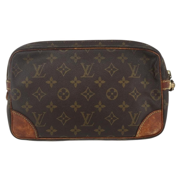 LOUIS VUITTON Monogram Clutch Bag 2 Set LV Auth ka638
