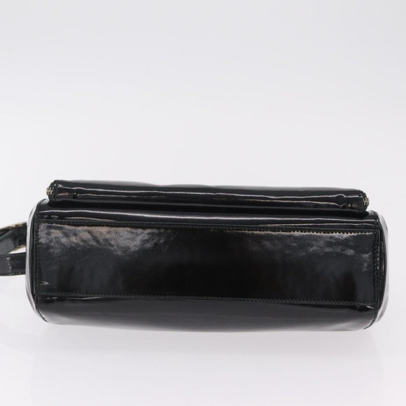 GUCCI Shoulder Bag Patent Leather Black Silver 001 2113 1677 Auth ka6380