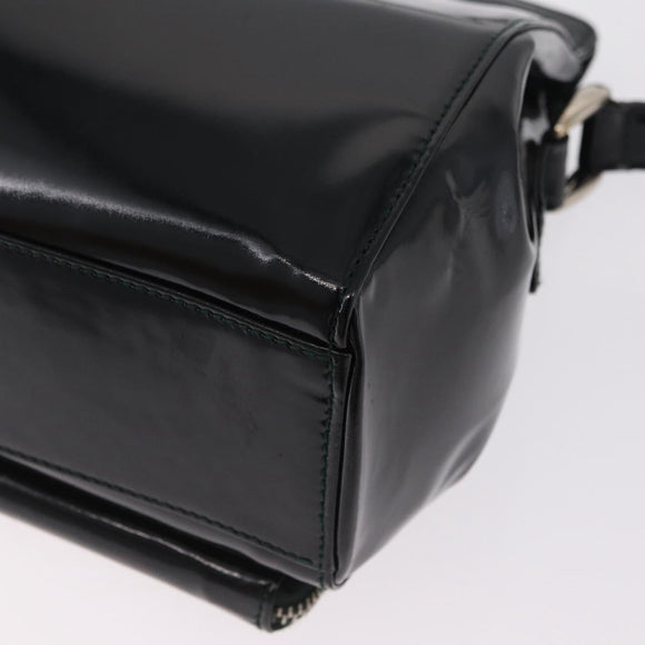 GUCCI Shoulder Bag Patent Leather Black Silver 001 2113 1677 Auth ka6380