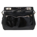 GUCCI Shoulder Bag Patent Leather Black Silver 001 2113 1677 Auth ka6380-2