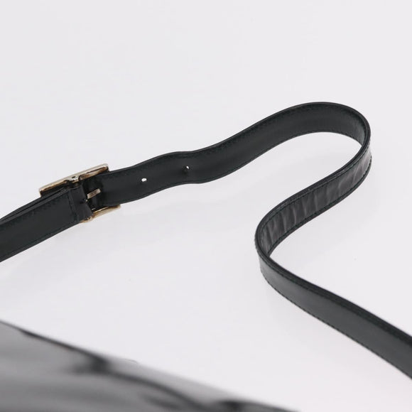 GUCCI Shoulder Bag Patent Leather Black Silver 001 2113 1677 Auth ka6380