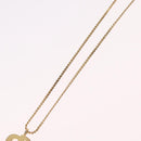 Christian Dior Rhinestone Necklace Metal Gold Tone Auth ka6383-10