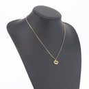 Christian Dior Rhinestone Necklace Metal Gold Tone Auth ka6383-15