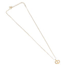 Christian Dior Rhinestone Necklace Metal Gold Tone Auth ka6383-2