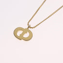 Christian Dior Rhinestone Necklace Metal Gold Tone Auth ka6383-9