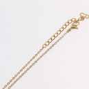 Christian Dior Rhinestone Necklace Metal Gold Tone Auth ka6386-12