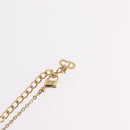 Christian Dior Rhinestone Necklace Metal Gold Tone Auth ka6386-13