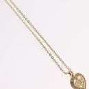 Christian Dior Rhinestone Necklace Metal Gold Tone Auth ka6386-4