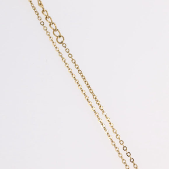 Christian Dior Rhinestone Necklace Metal Gold Tone Auth ka6386