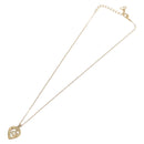 Christian Dior Rhinestone Necklace Metal Gold Tone Auth ka6386-8