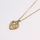 Christian Dior Rhinestone Necklace Metal Gold Tone Auth ka6386-9