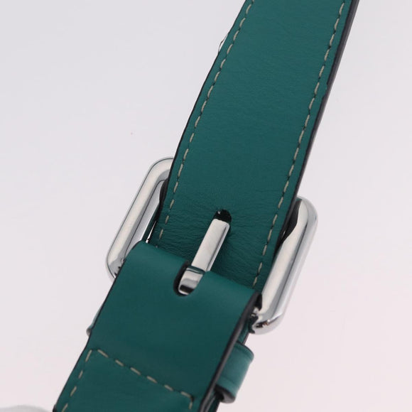 LOEWE Mini Gate Bag Shoulder Bag Leather Green Silver Auth ka6387M