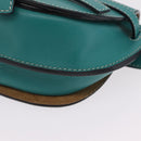 LOEWE Mini Gate Bag Shoulder Bag Leather Green Silver Auth ka6387M-19