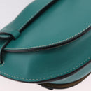 LOEWE Mini Gate Bag Shoulder Bag Leather Green Silver Auth ka6387M-20