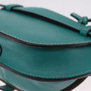 LOEWE Mini Gate Bag Shoulder Bag Leather Green Silver Auth ka6387M-21