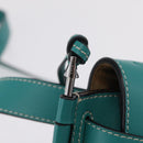 LOEWE Mini Gate Bag Shoulder Bag Leather Green Silver Auth ka6387M-9